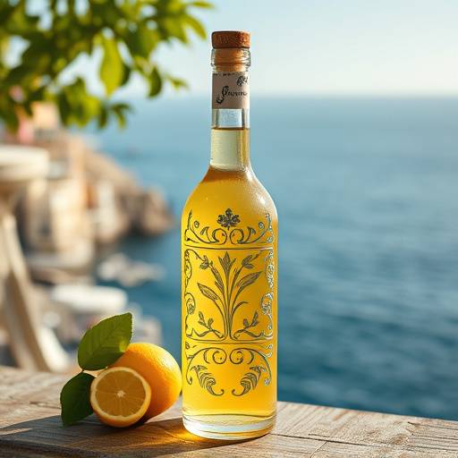 Bottiglia di limoncello artigianale della costiera amalfitana