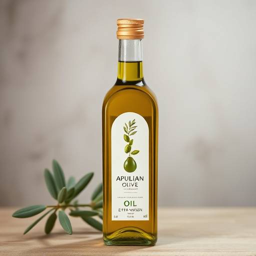 Bottiglia di olio extra vergine d'oliva pugliese