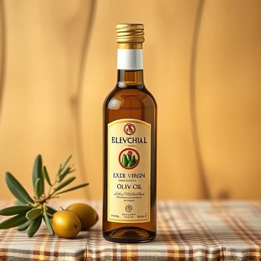 Bottiglia di olio extra vergine d'oliva prodotto in Toscana