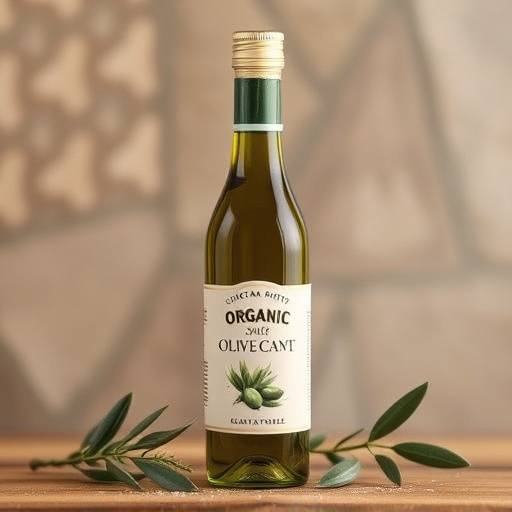 Bottiglia di olio extravergine d'oliva biologico dalla Toscana