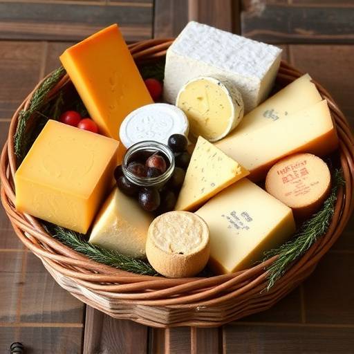 Cesto di formaggi artigianali misti provenienti dal Piemonte