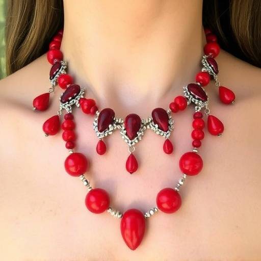 Collana con corallo rosso di Sciacca e argento