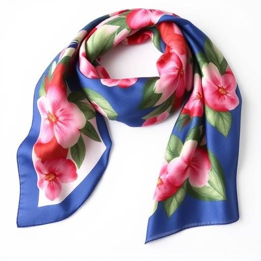 Fazzoletto di seta comasca con stampa floreale