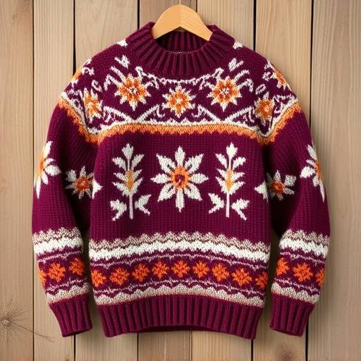 Maglione di lana fatto a mano con motivi tradizionali sardi