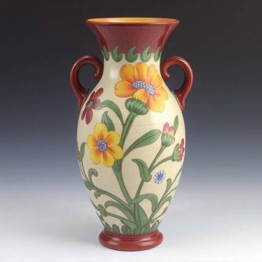 Vaso in ceramica dipinto a mano da Caltagirone, Sicilia